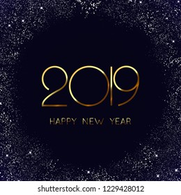 Happy New Year 2019 background. Greeting card design