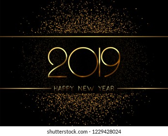 Happy New Year 2019 background. Greeting card design