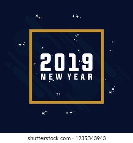 Happy new year 2019 background design vector.