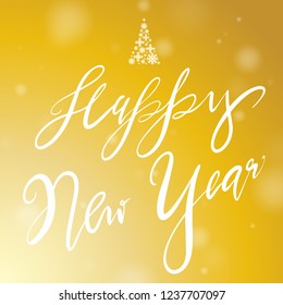Happy New Year 2019 background holiday on gold backgorunds,Vector illustration EPS 10