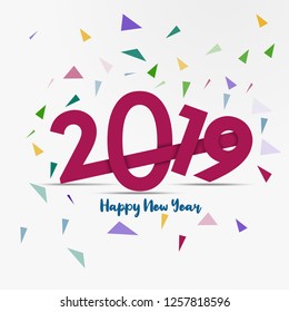 Happy new year 2019 background With Abstract Elements 