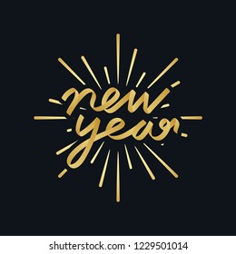 Happy new year 2019 badge vector