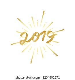 Feliz año nuevo 2019 vector de insignias