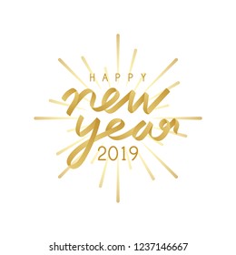 Happy new year 2019 badge vector