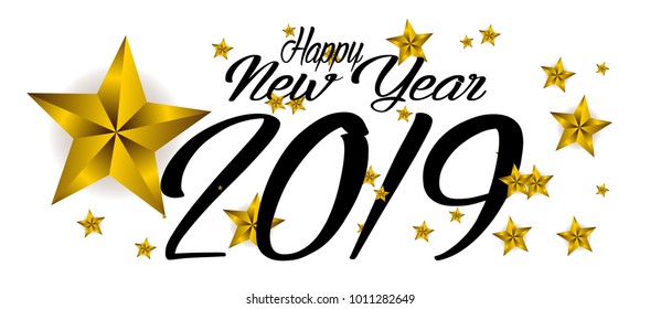 Happy new year 2019, beautiful greeting card