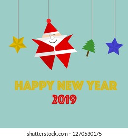 happy new year 2019. blue background