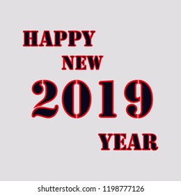 Happy new year 2019 ,brush font colorful typography design good for new year banners, greeting cards, posters