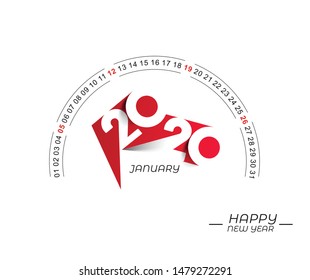 Happy new year 2019 Calendar - New Year Holiday design elements for holiday cards, calendar banner poster for decorations, Vector Illustration Background.