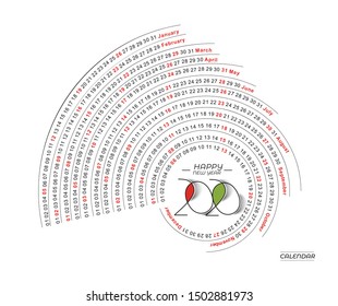 Happy new year 2019 Calendar - New Year Holiday design elements for holiday cards, calendar banner poster for decorations, Vector Illustration Background.