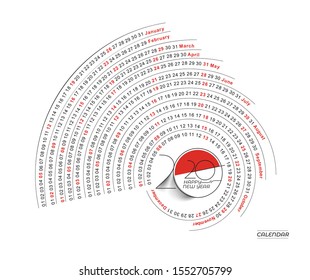 Happy new year 2019 Calendar - New Year Holiday design elements for holiday cards, calendar banner poster for decorations, Vector Illustration Background.