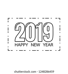 Happy new year 2019 for celebration, party, and new year event. Vector illustration