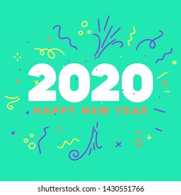 Happy New Year 2019 Celebration greeting card illustration for New Year eve - Vector Eps