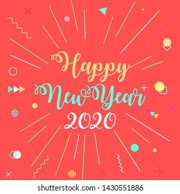 Happy New Year 2019 Celebration greeting card illustration for New Year eve - Vector Eps
