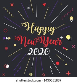 Happy New Year 2019 Celebration greeting card illustration for New Year eve - Vector Eps