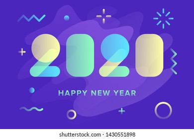 Happy New Year 2019 Celebration greeting card illustration for New Year eve - Vector Eps