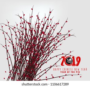 Happy new year 2019. Chinese new year. Year of the pig
