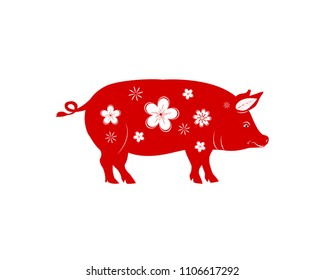 Happy new year 2019. Chinese new year. Year of the pig