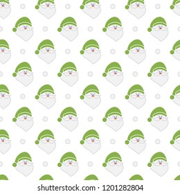 Happy New Year 2019 and Christmas seamless pattern. Vector illustration with Santa Claus, snow. Design for wrapping, fabric, print.