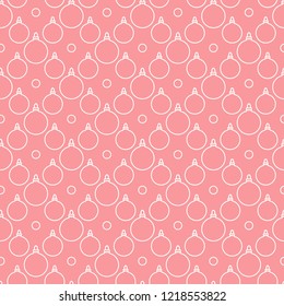 Happy New Year 2019 and Christmas seamless pattern. Winter illustration with Christmas balls. Design for banner, poster or print.