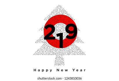 Happy New Year 2019 with Christmas Tree