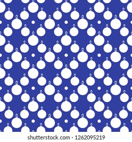 Happy New Year 2019 and Christmas seamless pattern. Winter illustration with Christmas balls. Design for banner, poster or print.