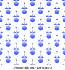 Happy New Year 2019 and Christmas seamless pattern. Winter illustration with Christmas balls. Design for banner, poster or print.