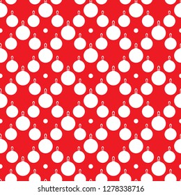 Happy New Year 2019 and Christmas seamless pattern. Winter illustration with Christmas balls. Design for banner, poster or print.