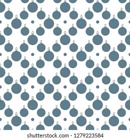 Happy New Year 2019 and Christmas seamless pattern. Winter illustration with Christmas balls. Design for banner, poster or print.