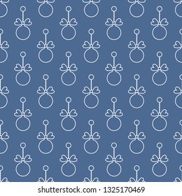 Happy New Year 2019 and Christmas seamless pattern. Winter illustration with Christmas balls. Design for banner, poster or print.