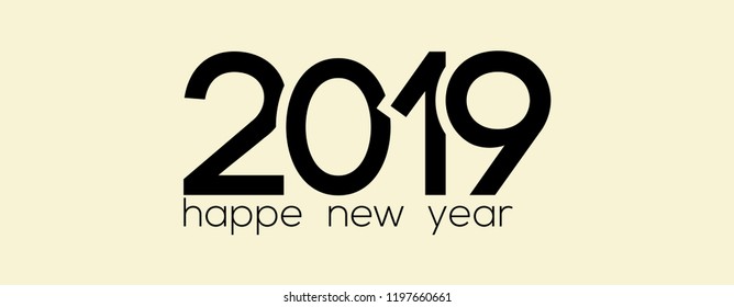 Happy New Year 2019. Creative background for greeting card. Vector illustration