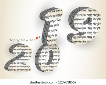 Happy new year 2019 creative design vector illustration for greeting card and abstract banner or background...