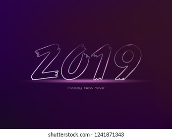 Happy new year 2019 creative design vector illustration for greeting card and abstract banner or background...