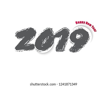 Happy new year 2019 creative design vector illustration for greeting card and abstract banner or background...