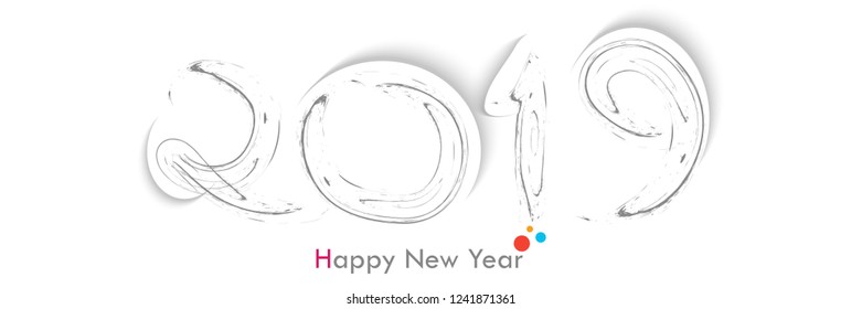 Happy new year 2019 creative design vector illustration for greeting card and abstract banner or background...