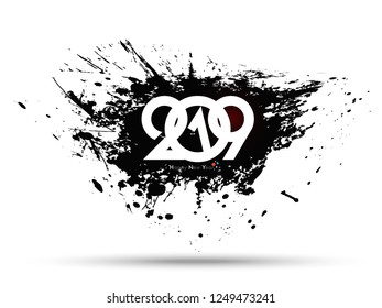 Happy new year 2019 creative design vector illustration for greeting card and abstract banner or background...