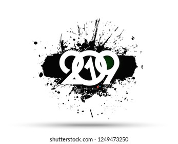 Happy new year 2019 creative design vector illustration for greeting card and abstract banner or background...
