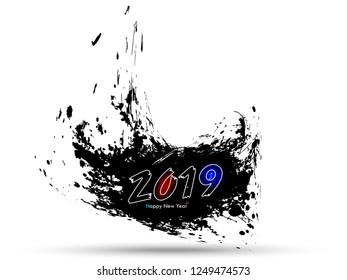Happy new year 2019 creative design vector illustration for greeting card and abstract banner or background...