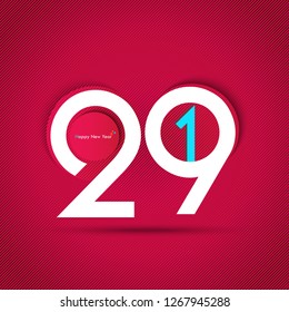 Happy new year 2019 creative design vector illustration for greeting card and abstract banner or background...