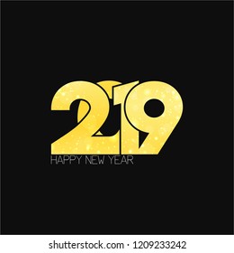 Happy new year 2019 design with dark background