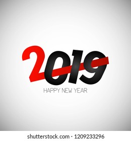 Happy new year 2019 design with white background