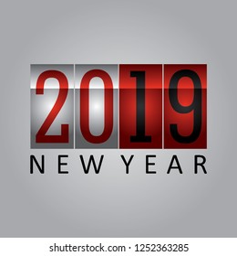 Happy new year 2019 design with digital style