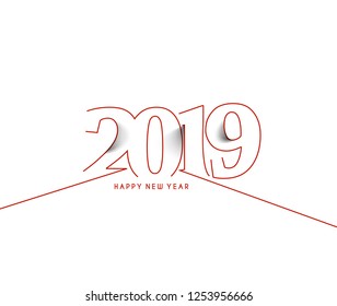 Happy New Year 2019 design, Vector 