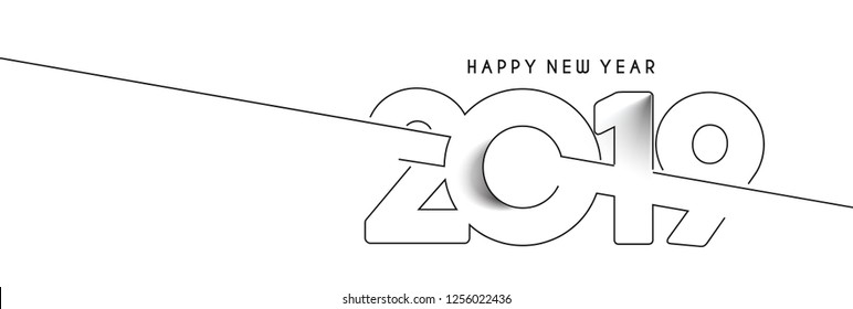 Happy New Year 2019 design, Vector 