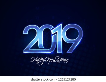 Happy New Year 2019 Design Patter, Vector illustration.