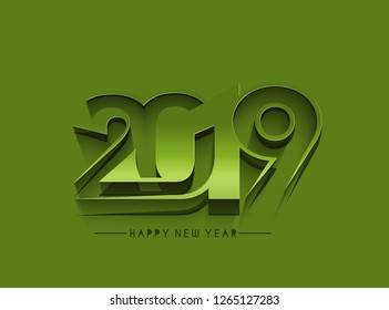 Happy New Year 2019 Design Patter, Vector illustration.