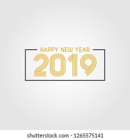 Happy new year 2019 design template. Vector illustration eps 10