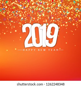 Happy new year 2019 elegant decorative background design