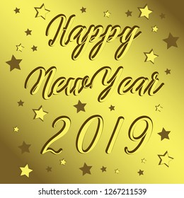 Happy New Year 2019 Golden