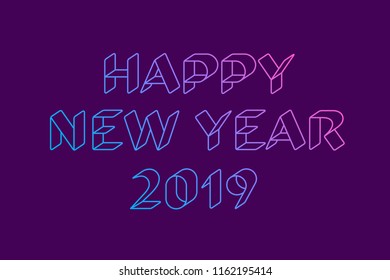 Happy new year 2019 greeting card design