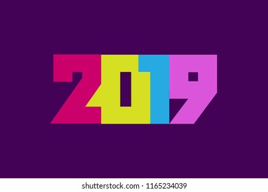 Happy new year 2019 greeting card design